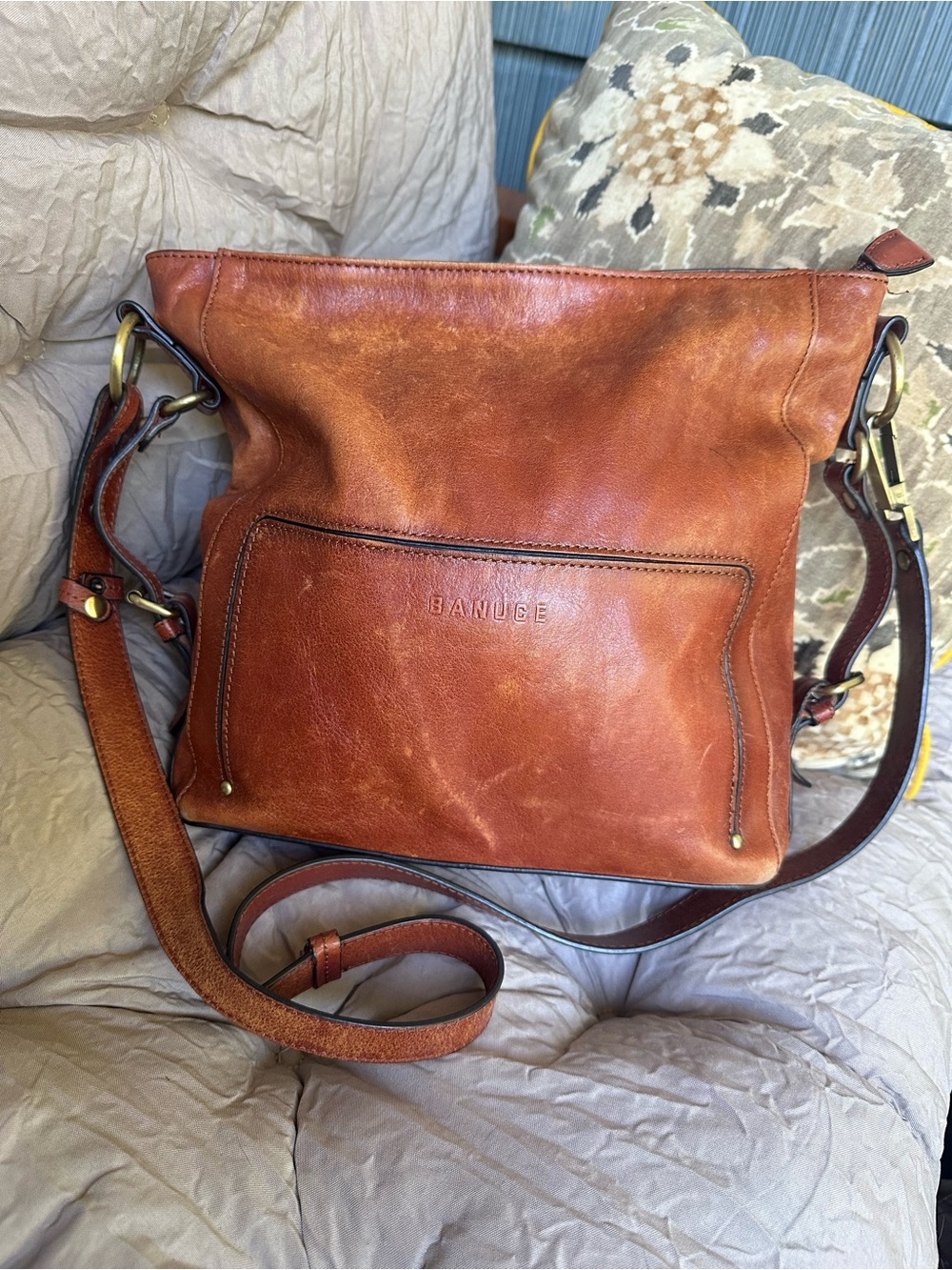 Banuce Full Grain Italian Leather Hobo Bag Convertible Crossbody/ Shoulder